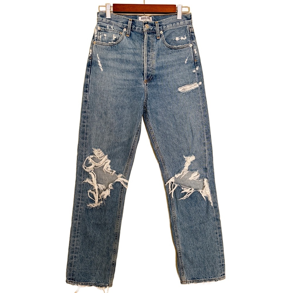 AGOLDE 90s High Rise Loose Fit Jeans in Ritual – Size 24